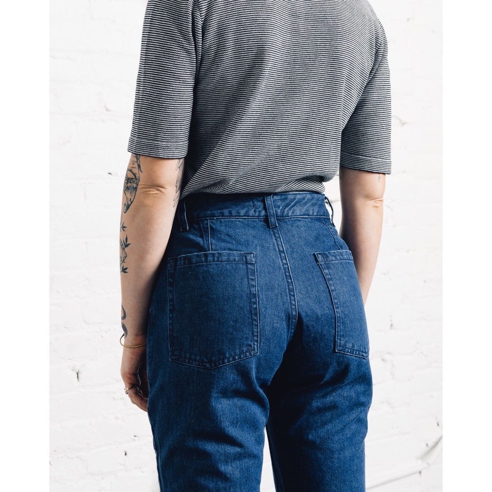 NWT Kowtow Rally pant in denim - Mom jeans - Picture 6 of 7